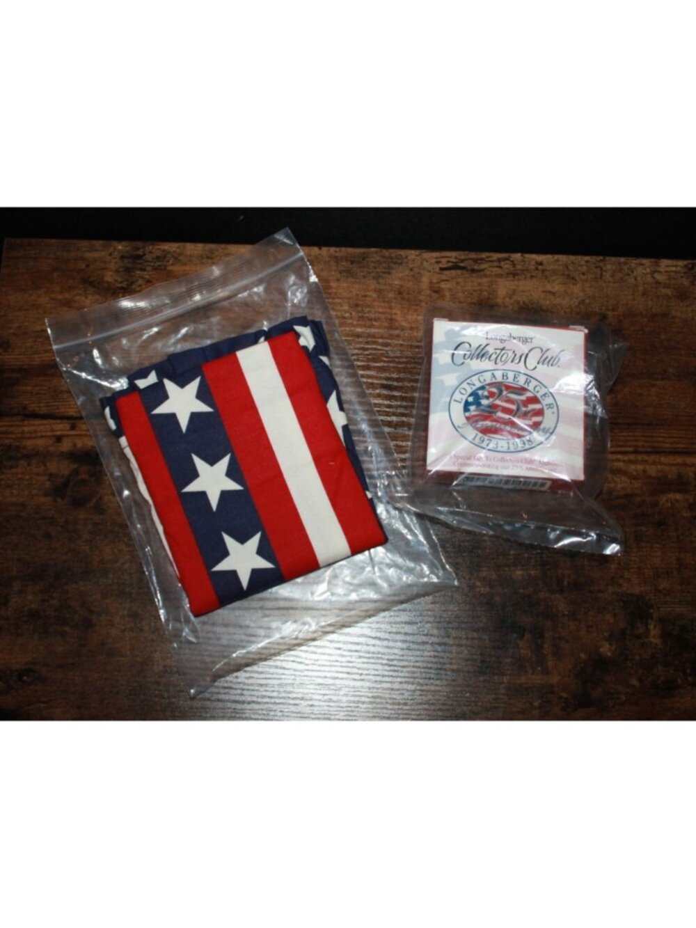 Longaberger Tall Key Basket Liner " All-American" W/ Tie-On Americana 25th